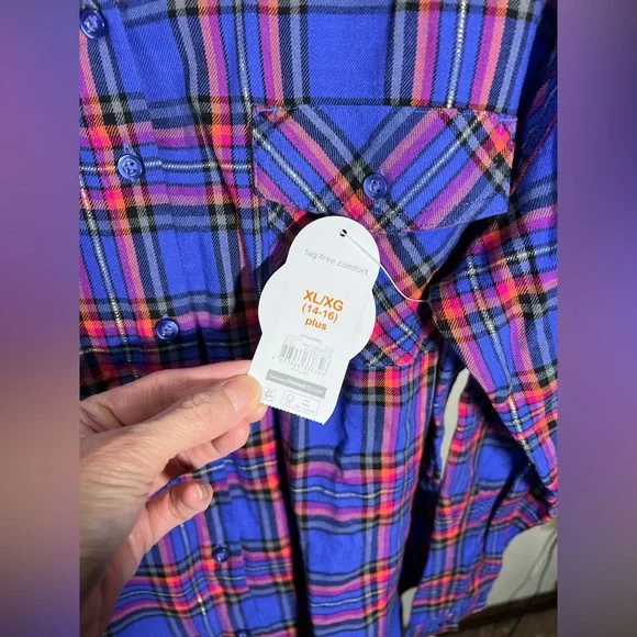 NWT LOT of 3 Plaid Flannel Wonder Nation Shirts - Picture 3 of 13